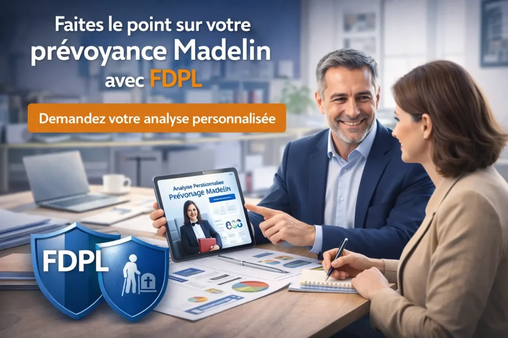 Conseiller FDPL réalisant une analyse personnalisée de prévoyance Madelin avec une professionnelle libérale