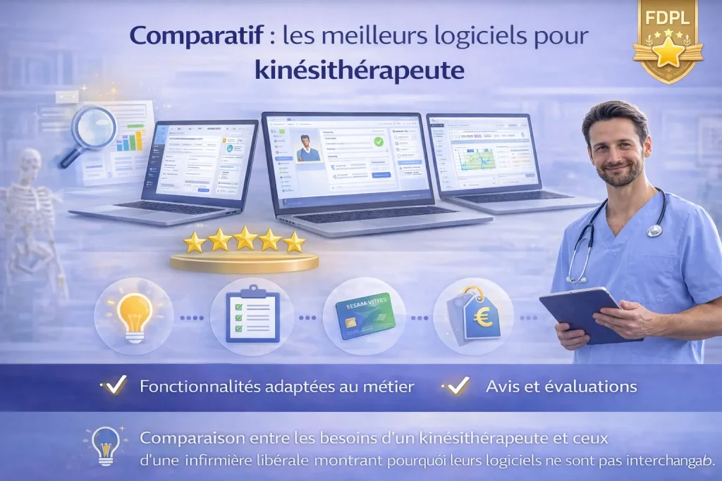 Comparatif de logiciels pour kinésithérapeute basé sur les fonctionnalités métier, la facturation et l’organisation du cabinet