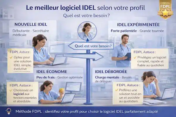 Choisir le meilleur logiciel IDEL selon son profil d’infirmière libérale : débutante, tournée intensive, cabinet ou surcharge administrative