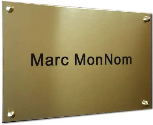 Plaque professionnelle laiton gravé